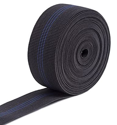 IPEA Sangle élastique pour Canapé, Chaises, Tapisserie, Fauteuil - 10 Mètres de Longueur - Corde de Serrage pour Assise et Dossier - élasticité 50% - Noir - Largeur 50 mm