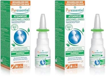 Puressentiel - Spray Nasal Décongestionnant aux Huiles Essentielles Propolis et Echinacée Bio - Pour nez bouché, irrité et qui coule - Rhume - Eau de mer -15ml (Lot de 2)