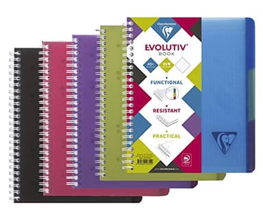 Clairefontaine 329755C Linicolor Intensive Evolutiv'Book Un Carnet à Spirale Perforé - A5+ 16x21cm - 180 Pages Petits Carreaux Cadrées - Papier Blanc 90g - Couverture Polypro Couleur Aléatoire