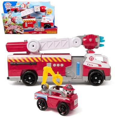 Paw Patrol - Pat Patrouille - Camion De Pompiers Fire Rescue - Voiture Figurine Marcus À Collectionner - Effets Sonores Et Lumineux - Pat Patrouille Jouet - Voiture Enfant - Jouet Enfant 3 Ans Et +