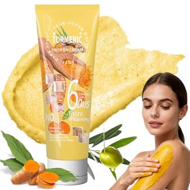 Gommage corporel curcuma 180g,Gommage corps,Exfoliant corps,Gommages corp exfoliant,Body scrub,Exfolie, Lisse & Adoucit,Nettoyage en Profondeur, Soins du Corp pour Femmes et Hommes