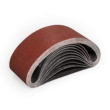 Sruhrak Bandes Abrasifs 75x533 mm-10 Pièces de 80 Grain Bande Ponceuse pour Ponçage et Polissage avec Ponceuse à Bande