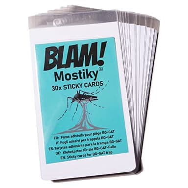 BLAM! Mostiky: 30 Films adhésifs Compatible piège pondoir Biogents(*) BG-Gat(*) / Reflect-Tech(*) et HexaCatch(*). Pack de 30 Sticky Cards (Cartes adhésives) Contre Les moustiques Tigres.