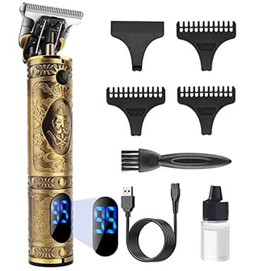 YiLFo Tondeuse Cheveux Hommes, Tondeuse Barbe Homme Professionel, Rasoir Electriques Hommes Écran LED, Sans Fil Brostyle Tondeuse Precision Rechargeable, Silencieuse pour les Enfant et la Famille