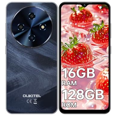 OUKITEL C5 Telephone Portable Pas Cher 16(4+12) Go+128Go/TF 1To, Smartphone Pas Cher Android 14, 6.52", 13MP Téléphone Portable 5000mAh, Smartphone Débloqués Double SIM 4G/Face ID/GPS/OTG