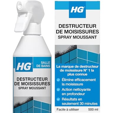 HG Mousse Anti-Moisissure en Spray, Nettoyant pour Moisissures et Mildiou, élimine les Taches – 500 ml