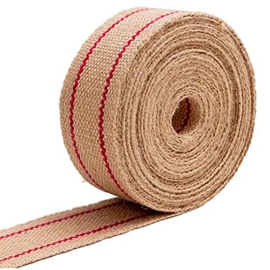 IPEA Courroie en Jute pour Tapisserie - Made in Italy - 10 Mètres - Corde de Ceinture Professionnelle pour Fond de Chaises, Canapés, Fixation Meubles - Couleur Naturelle - 50 mm
