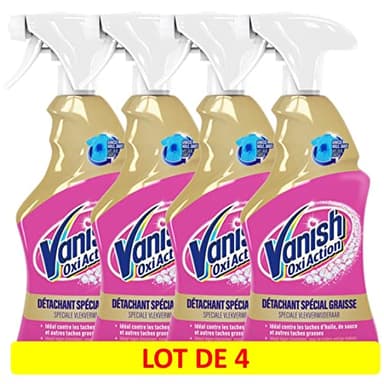 Vanish Pistolet Détachant Textile Avant Lavage Spécial Graisse 500ml - lot de 4