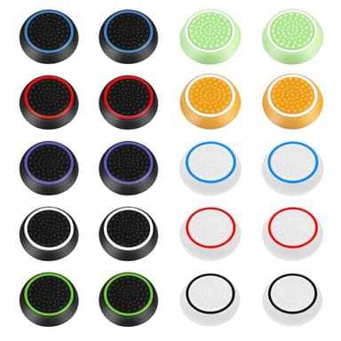 AYESY Capuchons de Joystick pour PS5/PS4, Capuchons de Manette de Jeu, Accessoire PS5/PS4 Capuchons en Silicone pour Thumbstick, Accessoires Grip de Manette (20PCS Couleurs Vives)