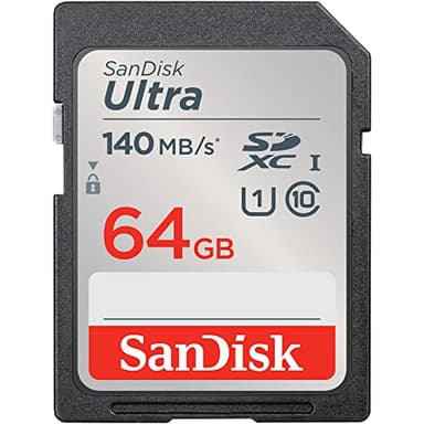 SanDisk 64 Go Ultra SDXC Carte, avec jusqu'à 140 Mo/s, homologuée A1, UHS-I carte, Classe 10, U1