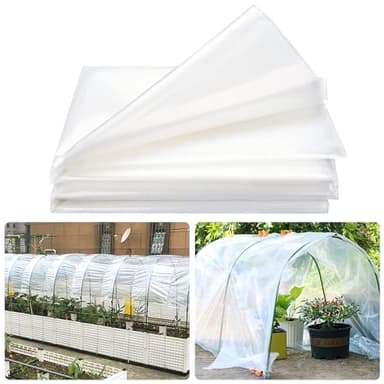 DAZZTIME 3x10M Bâche de Protection en Polyéthylène,Film à Effet De Serre,Bache Plastique Transparente,Résistant Couverture de Polytunnel,pour Protection Serre de Plante de Jardin(200Mu/1000G)