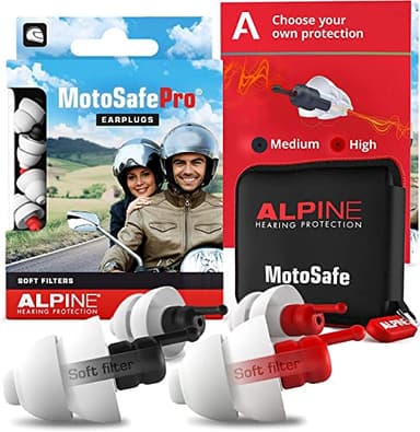 Alpine MotoSafe Pro Bouchons d'oreilles : protections auditives pour la moto - LA référence de tous les motards - 2 paires - Réduit le bruit du vent dans le casque - Hypoallergéniques et réutilisables