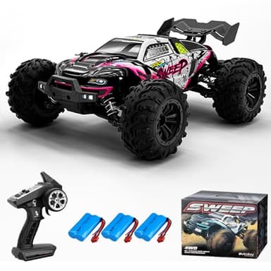 Teeggi 70 km/h Voiture télécommandée pour adultes, 1/16 Moteur sans balais RC Haute vitesse Offroad Drift Voiture de course, 4WD Off Road Race Buggy, 3 batteries