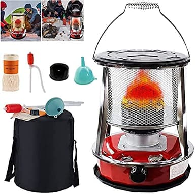 Poêle à pétrole 9000 BTU/H pour l'intérieur, poêle à pétrole avec Protection Contre Les Chutes, Chauffage Mobile sans électricité intérieure, Puissance de feu réglable, 4,6 litres
