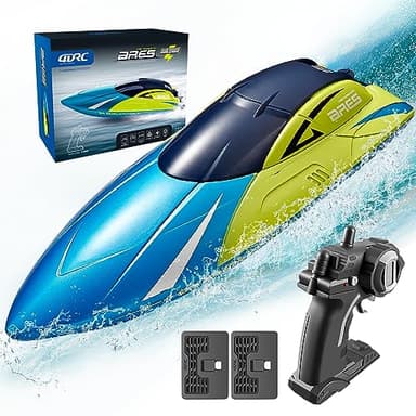 4DRC Bateau Télécommandé avec lumière LED pour Enfants, 20+ MPH, Bateaux de Course RC Haute Vitesse 2,4 GHz pour Lacs, récupération de chavirage，Jouets de Piscine pour Enfants et Adultes