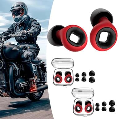 JXAXD 2 Paires Bouchon d'oreille moto, Bouchon oreille Moto, Bouchon d'oreille concert, Bouchons d'oreille pour moto, dormir, Sommeil et Concerts - 4 tailles disponibles XS/S/M/L, B