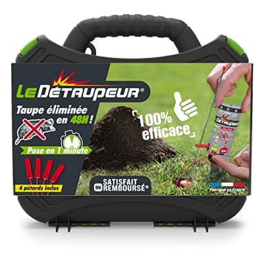 DETAUPEUR Kit Complet Valisette + 4 Recharges Piege Anti Taupes et Rats Taupiers | Utilisable sous la Pluie | Utilisable en Toute Sécurité