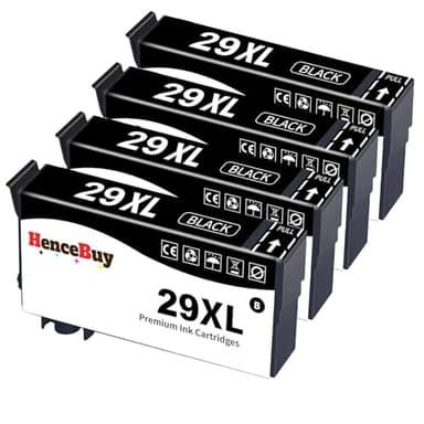 HenceBuy 29XL Noir Cartouches d'encre Compatible pour Epson 29 XL 29XL pour Expression Home XP-255 XP-235 XP-245 XP-345 XP-352 XP-445 XP-452 XP-432 XP-335 XP-342 XP-442 Imprimante (4 Noir)