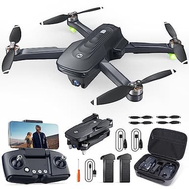 Holy Stone HS175D Drone with 4K Camera pour adultes, quadricoptère RC pliable avec retour automatique GPS, moteur sans balais, suivez-moi, vol circulaire, maintien de l'altitude, vol de 46 minutes