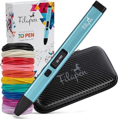 Filapen Stylo d'impression 3D de qualité supérieure avec 10 filaments et étui, stylos 3D pour Enfants et Adultes, avec modèles, kit de Stylo 3D pour débutants et Professionnels, kit de Bricolage avec