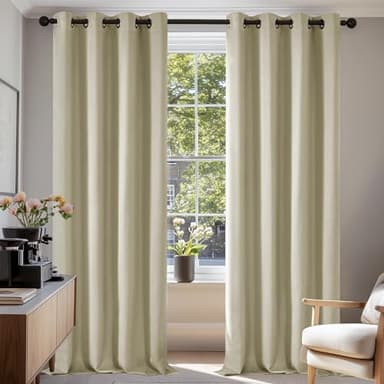 Deconovo Rideau Occultant Thermiques Anti Froid, Double Rideau Isolant Anti-Bruit, Économie d'Énergie, Idéal pour Chambre et Salon, 135X240 CM (Largeur X Hauteur), Beige Foncé, 2 Pièces