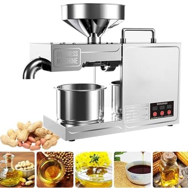 YMAOMAO Presse à Huile Automatique de Petite Taille, Machine Domestique d'Extraction d'Huile d'Olive en Acier Inoxydable