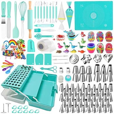 AZOMKER Douille Patisserie, Kit Patisserie, Ustensiles à Pâtisserie, Patisserie Accessoire, Kit Patisserie Professionnel, Kit Gateau, Poche a Douille Patisserie (488 Pièces)