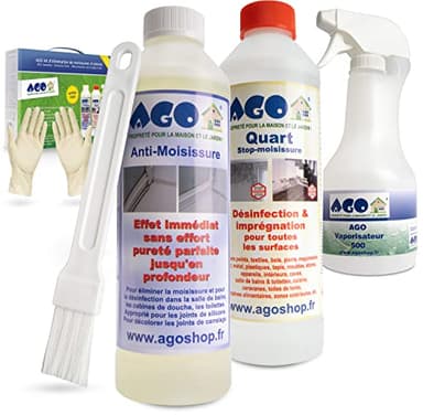 AGO - Set de 4 pièces anti-moisissure - Concentré de haute qualité pour éliminer les moisissures rapidement et durablement dans votre maison.AGO Anti-moisissure et Stop moisissure - un super duo!