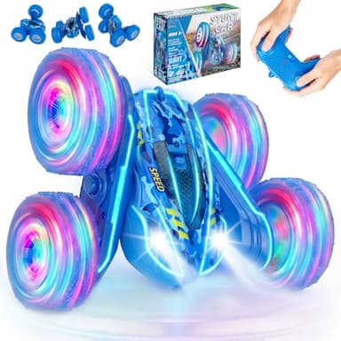 NLMWTI Voiture Télécommandée Enfant, 360° Rotation Voiture Télécommandée Monster Truck, Mini RC Stunt Car 2.4GHz RC Radiocommandee Jeux Extérieur Jouet Cadeau pour Garçon Fille 3+ Ans