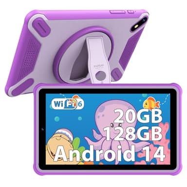 PIXPEAK Tablette pour Enfants 7 Pouces, 20GB RAM 128GB ROM (SD Extensible), Android 14.0 Kids Tablette, Écran FHD, 6580mAh, avec Contrôle Parental, WiFi, Bluetooth, Tablette éducative (Pink)