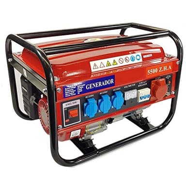 Générateur EK monophasique et triphasique à 4 temps, à essence Rouge 15 l 5 500 W