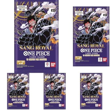 Asmodee - One Piece - OP-10 Booster - Bandai - Jeux de société - Jeu de Cartes à Collectionner JCC - Sang Royal - Version française (Lot de 5)