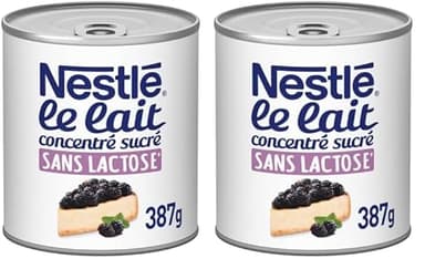 Nestlé - Le Lait Concentré Sucré sans Lactose - 387g (Lot de 2)