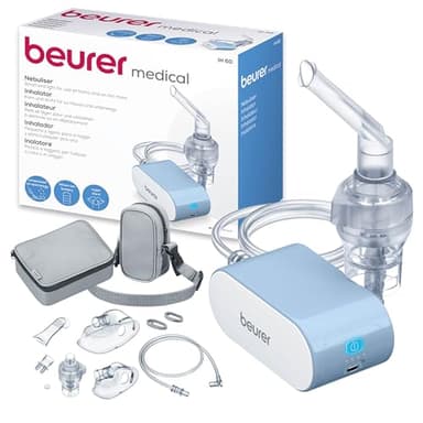 Beurer IH 60 Nébuliseur, inhalateur silencieux et portable, batterie rechargeable, technologie de l'air comprimé par compresseur pour une utilisation en cas de maladies respiratoires