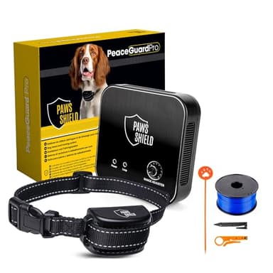 Collier Anti Fugue Chien + Cloture Electrique Chien | Collier de Dressage avec Système de Clôture Invisible | Étanche avec Vibration & Signal Sonore | Système de Sécurité Extérieure