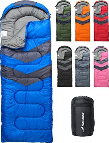 MalloMe Sac de Couchage Adulte Enfant Hiver Été Printemps Automne - Duvet 1 Personne - Imperméable Sacs de Couchage de Damping et Randonnée - Sac Couchage Ultra Léger, Compact Sleeping Bag