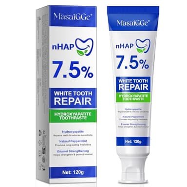 Hydroxyapatite Dentifrice Sans Fluor, Dentifrice Hydroxyapatite Blanchiment, Naturel dentifrice Blanchissant, Bio Blancheur, Réparer l'émail Dentaire Endommagé, Renforcer les Dents Sensibles