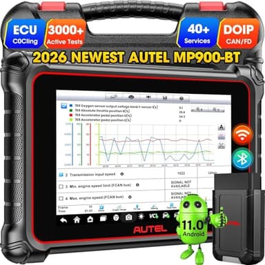 Autel MaxiPRO MP900BT Valise Diagnostic Auto: 2026 MP900-BT V2.0 ECU Codage Bidirectionnel Outil, Mise à MP900E MP900E KIT MP808S MP808BT DS808 MS906BT, DoIP/CANFD, Analyse VIN/Licence, 40+ Services
