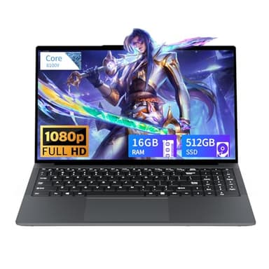 Ordinateur Portable Gaming 15,6 Pouces, Pc Portable Gamer 16 Go RAM 512 Go SSD, Portable Gamer Core i3 jusqu'à 3,4 GHz, Laptop Ecran HD 1920x1080 Ordinateur Portable avec WiFi 5, USB-3.0, HDMI, Type-C