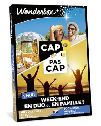 Wonderbox - Cap Ou Pas Cap - Week-End en Duo Ou en Famille? - Coffret Cadeau - Idée Cadeau Séjours