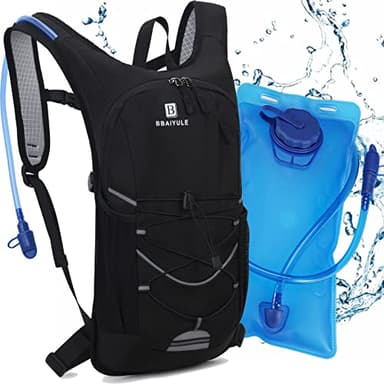BBAIYULE® Sac à Dos d'hydratation avec vessie d'hydratation 2L, sans BPA | Sac à Dos d'eau avec vessie | Sac à Dos de Sport pour Hommes et Femmes pour la Course à Pied, Le Cyclisme