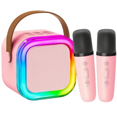 CUTEEEE Karaoké Enfant avec 2 Micros sans Fil – Micro Enfant pour Chanter avec 4 Effets de Voix, Cadeau Anniversaire, Noël ou Pâques pour Fille 4 à 12 Ans