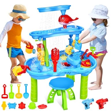 JONRRYIN Table Sable et Eau, Jouet de Jeu d'Enfant pour Enfants de 3 à 6 Ans