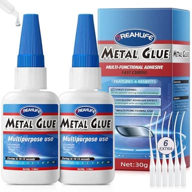 Colle Forte pour Métal 30gx2, Colle Metal Extra Forte, Soudure à Froid Metal pour Assemblage de Métaux, d'Autres Matériaux, d'Alliages d'Aluminium, de Tubes Métalliques, Soudage Liquide de Métaux