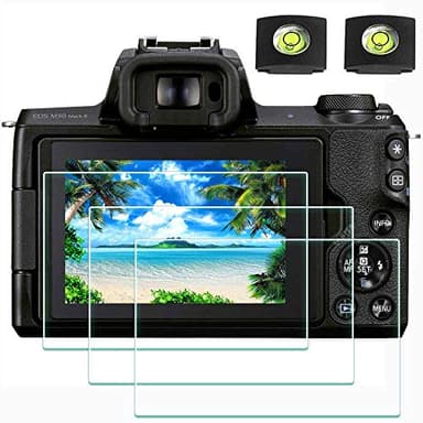 ULBTER M50 II Film de Protection d'Ecran pour Canon EOS M50 Mark II Appareil Photo et Housse de Sabot, Protecteur Verre Trempé Optique 0,3mm Dureté 9H Anti-Rayure Anti-Bulle -Lot de 3