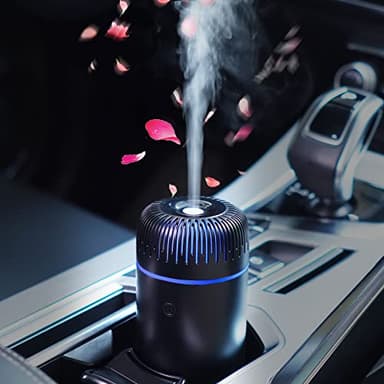 Diffuseur de Voiture Humidificateur USB Aromathérapie Huile Essentielle Désodorisant USB Brume Froide Mini Diffuseur Portable pour Voiture Maison Bureau Chambre (Noir)