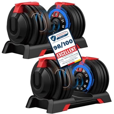 DH FitLife 24kg Haltères Réglables de 3 à 24 KG avec 12 Niveaux, Ensemble d'Haltères Courts avec Disques de Poids, Haltères Courts Ajustables, Poids Variables 12 en 1