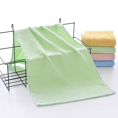 SUXUMHAO Lot de 6 serviettes en fibre de bambou de couleur unie, coton doux super doux et très absorbant pour douche, piscine, spa, salle de sport, usage quotidien, 60 x 30 cm (vert)
