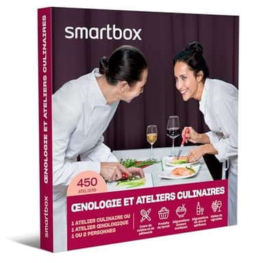 SMARTBOX - Coffret Cadeau Homme, Femme ou Couple - Idée cadeau original : Œnologie et ateliers culinaires pour 1 ou 2 personnes