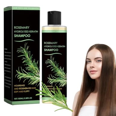 Rosemary Shampoo, Shampooing Kératine, Pousse Cheveux, pour Cheveux Clairsemés pour Femmes et Hommes, Shampooing Naturel épaississant et Fortifiant Avec Kératine Hydrolysée Contre Les et La Chute Des